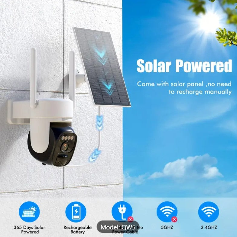 Sonecess 2K Solar Wireless Security Camera – 360° Pan Tilt, AI Motion Detection, Color Night Vision, Two-Way Audio